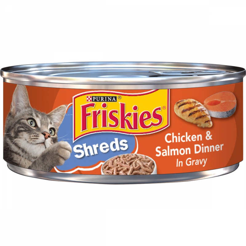 Friskies Savory Shreds Chicken And Salmon Dinner In Gravy Canned Cat Food