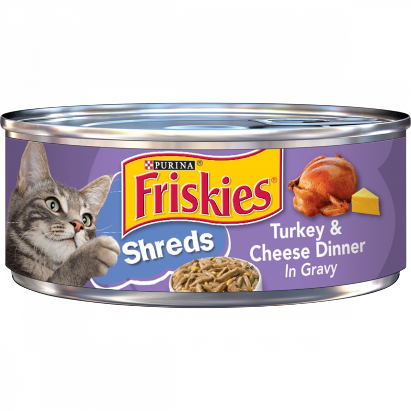 Friskies Savory Shreds Turkey And Cheese Dinner In Gravy Canned Cat Food