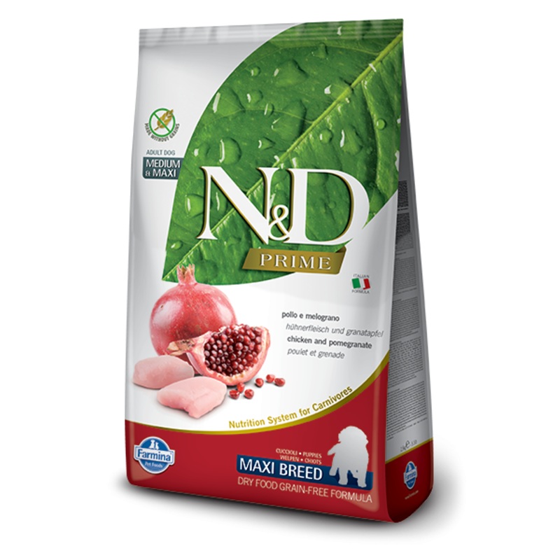 Farmina N&D Natural and Delicious Grain Free Maxi Puppy Chicken & Pomegranate Dry Dog Food