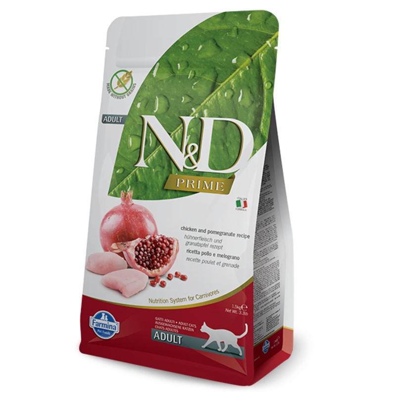 Farmina Prime N&D Natural & Delicious Grain Free Adult Chicken & Pomegranate Dry Cat Food