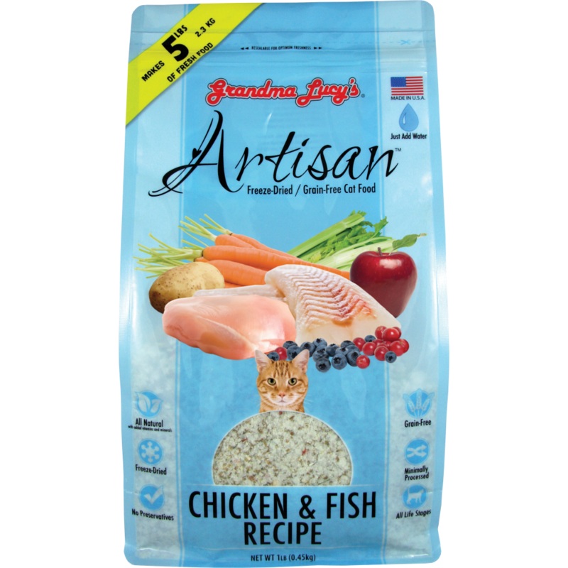 Grandma Lucy’s Artisan Grain-Free  Chicken and Fish Freeze-Dried Cat Food