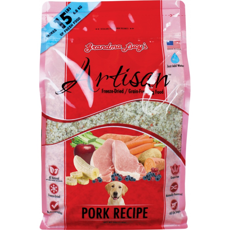 Grandma Lucy’s Artisan Grain Free Pork Freeze Dried Dog Food