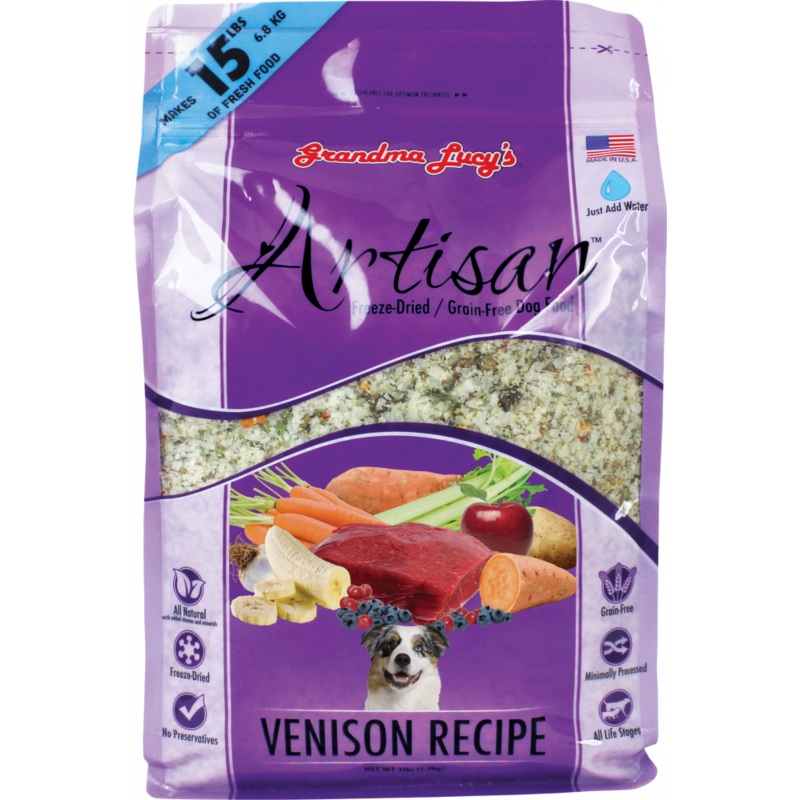 Grandma Lucy’s Artisan Grain Free Venison Freeze Dried Dog Food