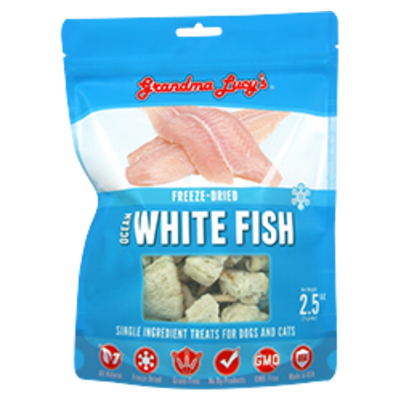 Grandma Lucy’s Singles Freeze Dried Ocean White Fish Single Ingredient Pet Treats