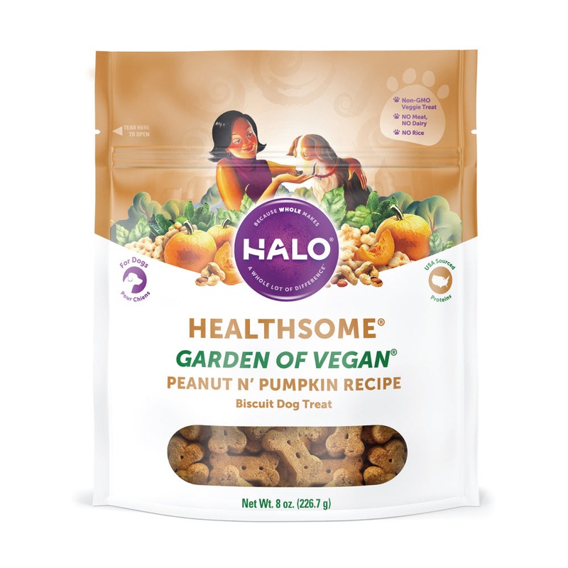 Halo Healthsome Vegan With Peanut ‘n Pumpkin Flavored Dog Treats