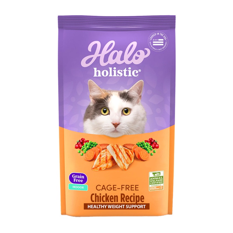 Halo Indoor Grain Free Holistic Healthy Weight Chicken & Chicken Liver Recipe Dry Cat Food