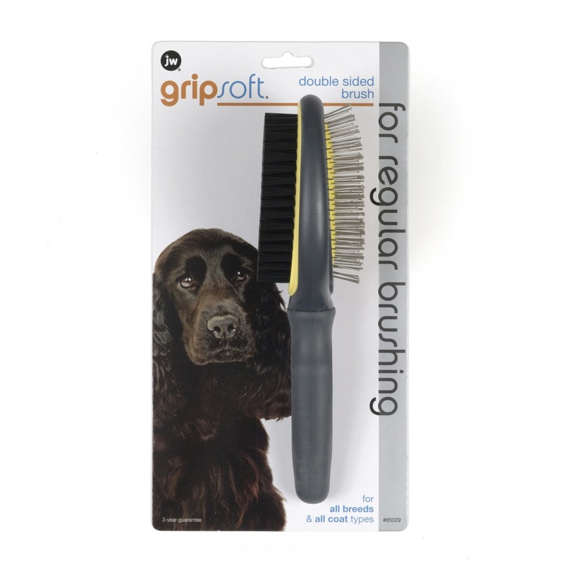 JW Pet Gripsoft Double Sided Brush for Dogs