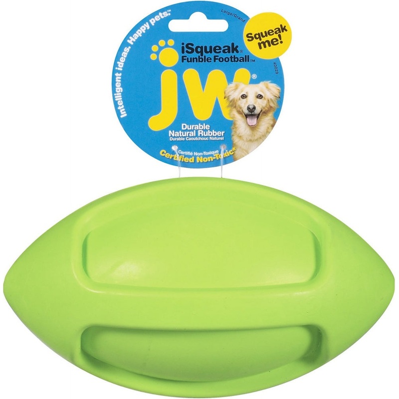 JW Pet iSqueak Funble Football Dog Toy