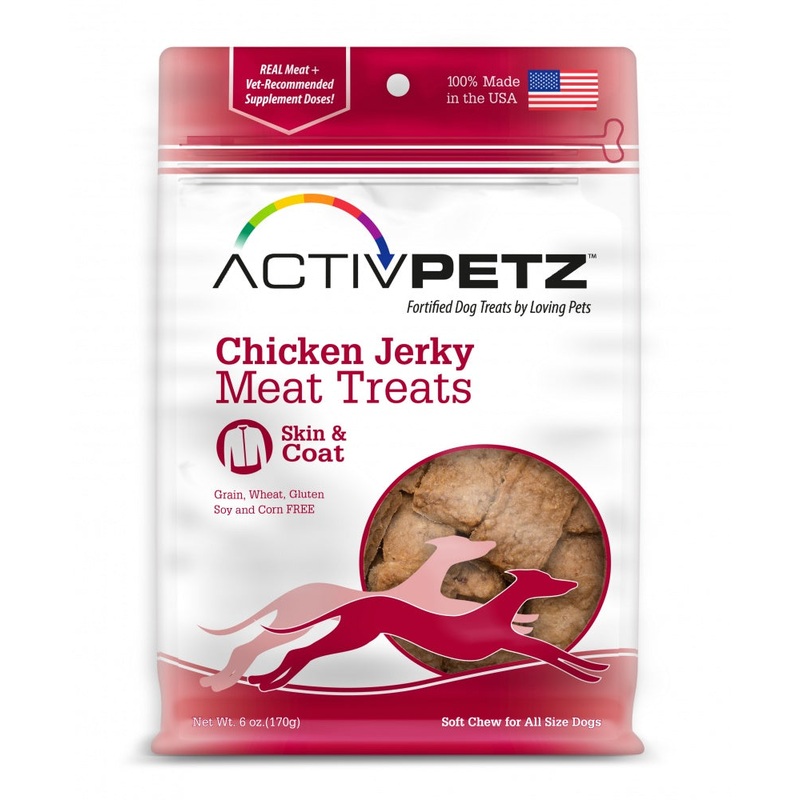 Loving Pets ActivPetz Grain Free Chicken Jerky Skin and Coat Health Dog Treats