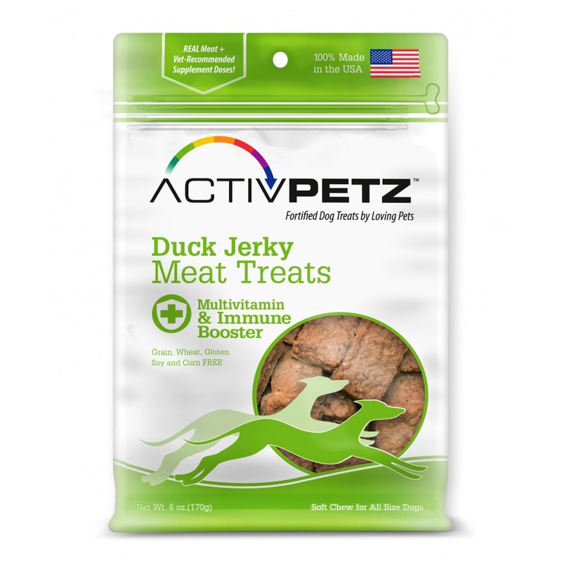 Loving Pets ActivPetz Grain Free Duck Jerky Multivitamin and Immune Maintenance Dog Treats