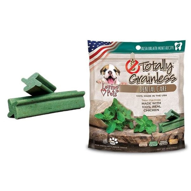 Loving Pets Totally Grainless Grain Free Fresh Breath Mint Recipe Dental Care Dog Treats