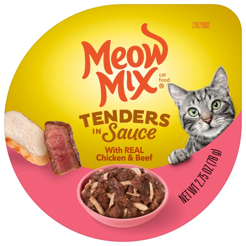 Meow Mix Tender Favorites Real Chicken and Beef in Gravy Cat Food Cups