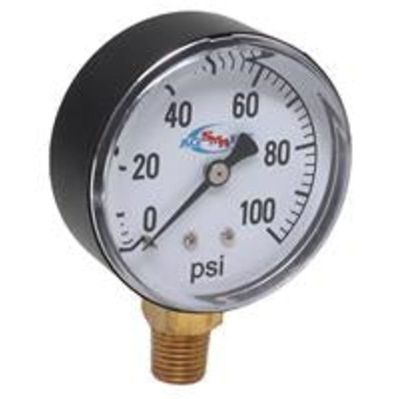 100 PSI DRY GAUGE  2-1/2 DIAMETER CASE