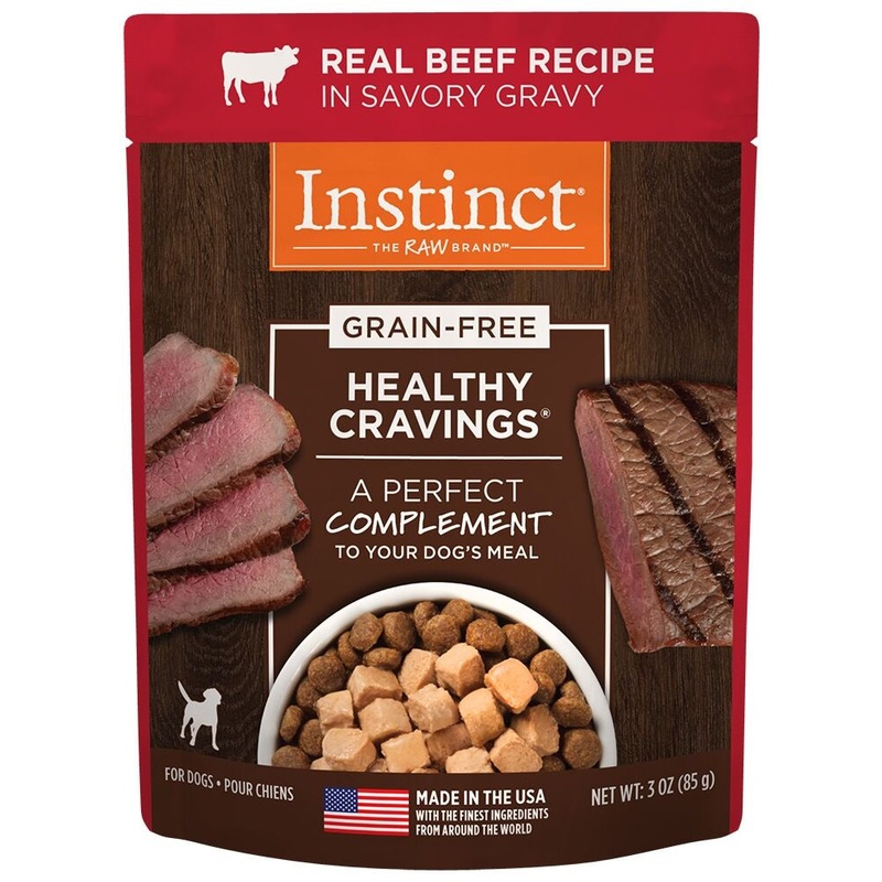 Instinct Healthy Cravings Grain-Free Tender Beef Recipe Meal Topper Pouches for Dogs