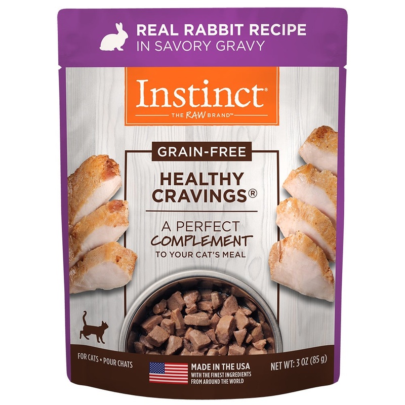 Instinct Healthy Cravings Real Rabbit Recipe in Savory Gravy Grain-Free Wet Cat Food Topper