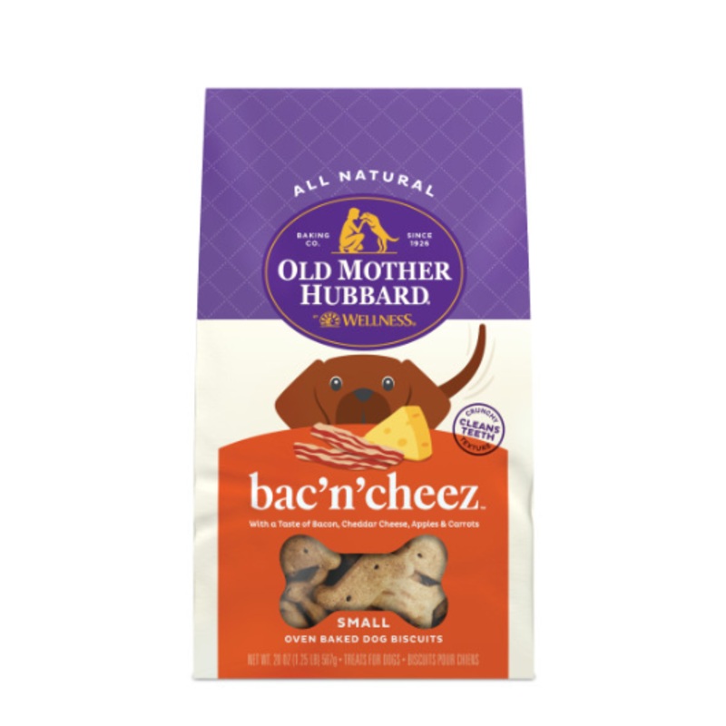 Old Mother Hubbard by Wellness Classic Bac’N’Cheez Natural Small Oven-Baked Biscuits Dog Treats, 20-oz bag