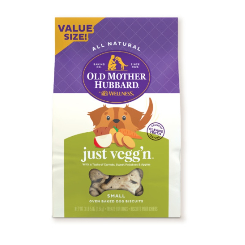 Old Mother Hubbard by Wellness Classic Just Vegg’N Natural Oven-Baked Biscuits Dog Treats, Small, 3.3-lb bag