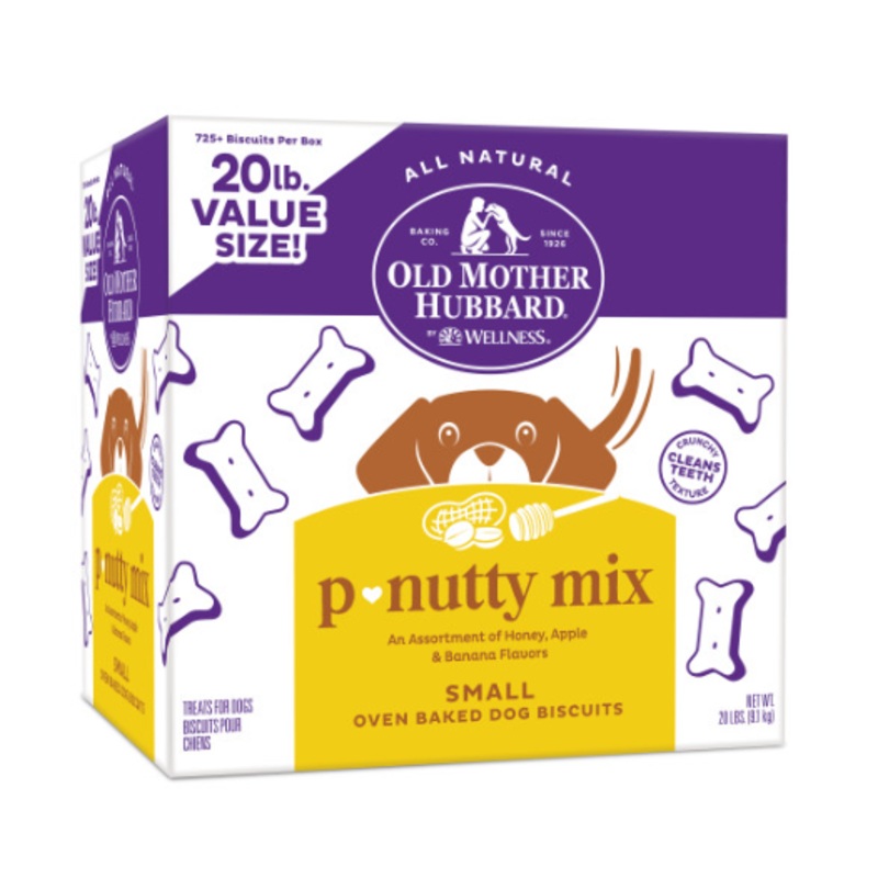Old Mother Hubbard by Wellness P-Nutty Assorted Mix Natural Small Oven-Baked Biscuits Dog Treats