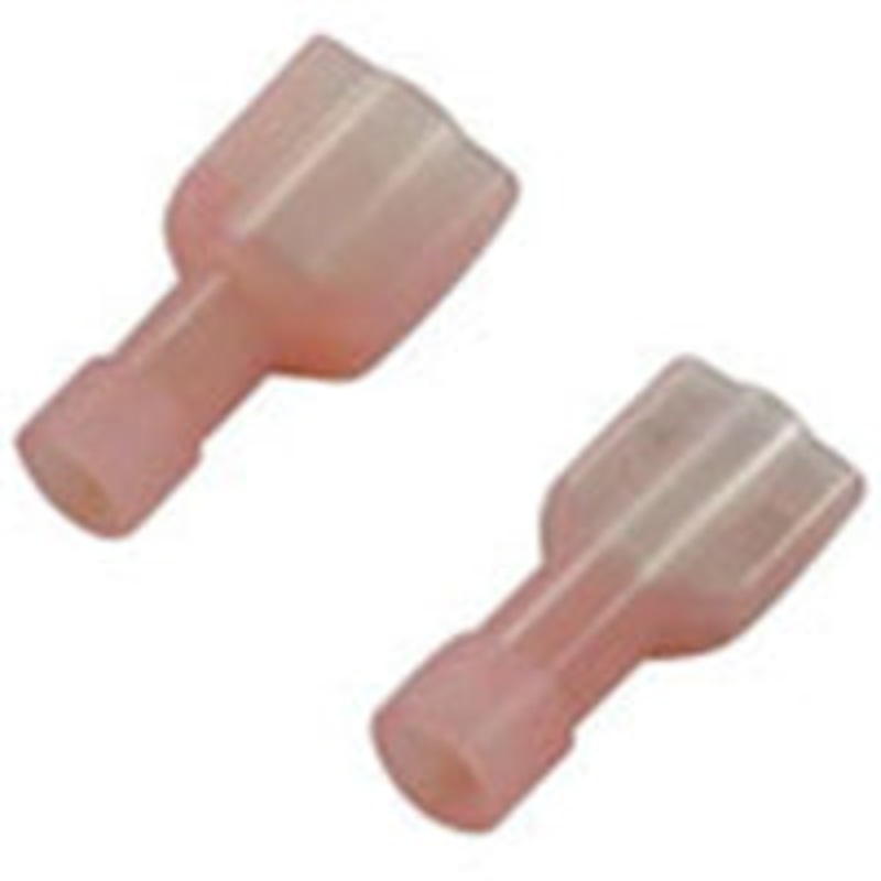 QUICK-SLIDE CONN PAIR RED VINYL 22-18AWG 1/4 MALE/FEMALE 5PK