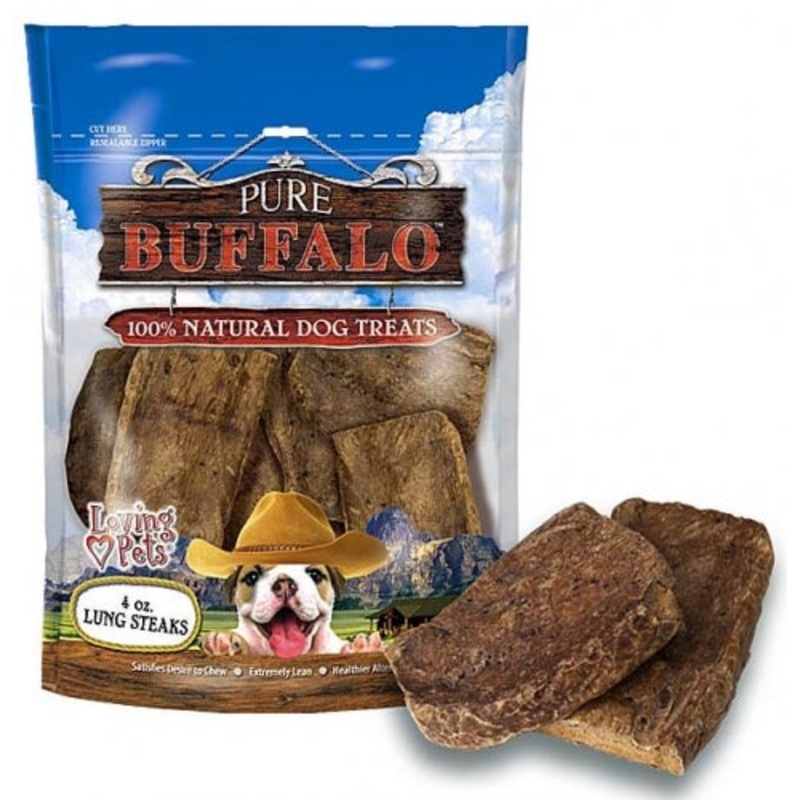 Pure Buffalo Lung Steaks Dog Treats