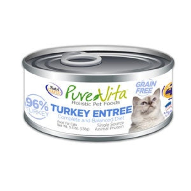 PureVita Grain Free 96% Real Turkey Entree Canned Cat Food