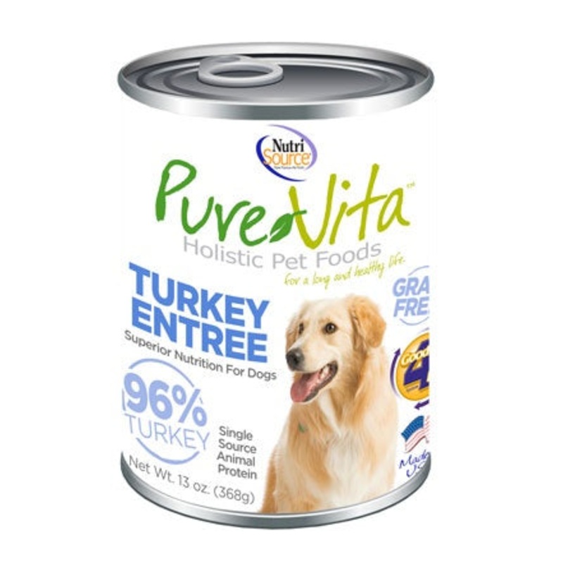 PureVita Grain Free 96% Real Turkey Entree Canned Dog Food