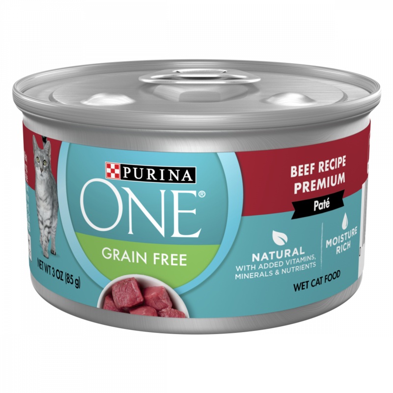 Purina ONE Grain Free Premium Pate Beef Canned Cat Food
