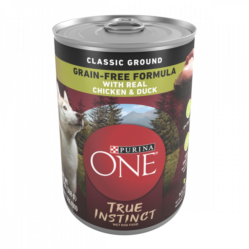 Purina ONE SmartBlend True Instinct with Grain Free Chicken and Duck Classic Ground Canned Dog Food