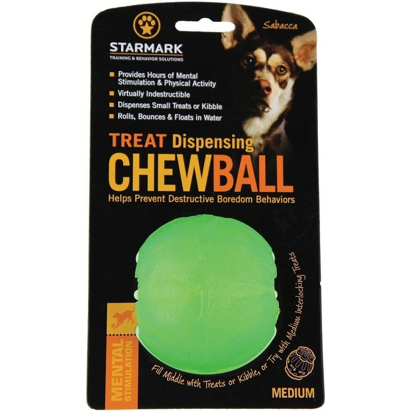 Starmark Treat Dispensing Chew Ball Dog Toy