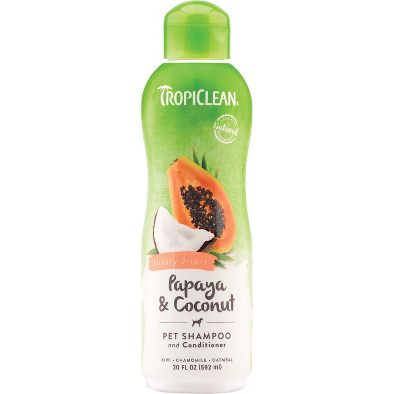 Tropiclean Papaya Plus 2 in 1 Pet Shampoo