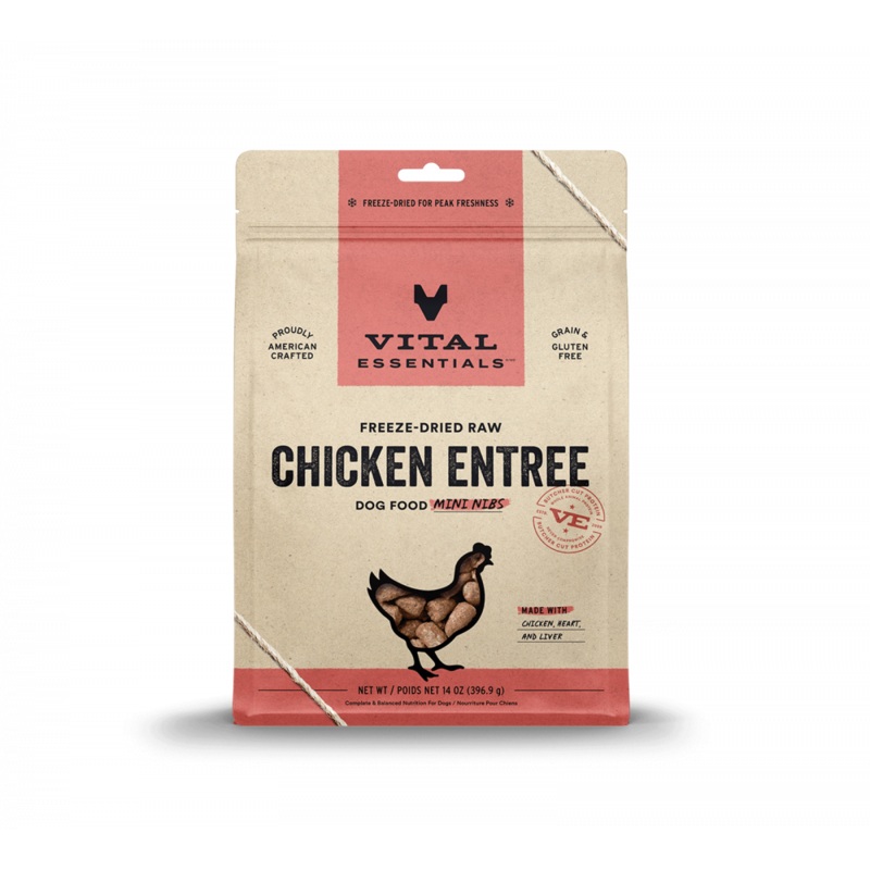 Vital Essentials Freeze Dried Grain Free Chicken Mini Nibs Entree for Dogs Food