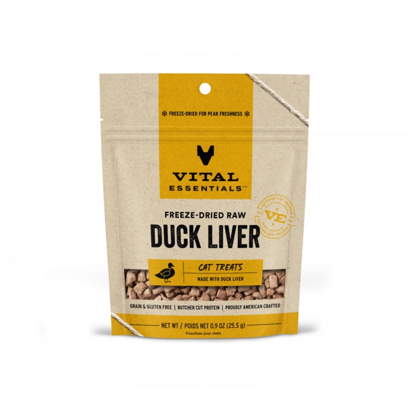 Vital Essentials Vital Cat Freeze Dried Grain Free Duck Liver Cat Treats