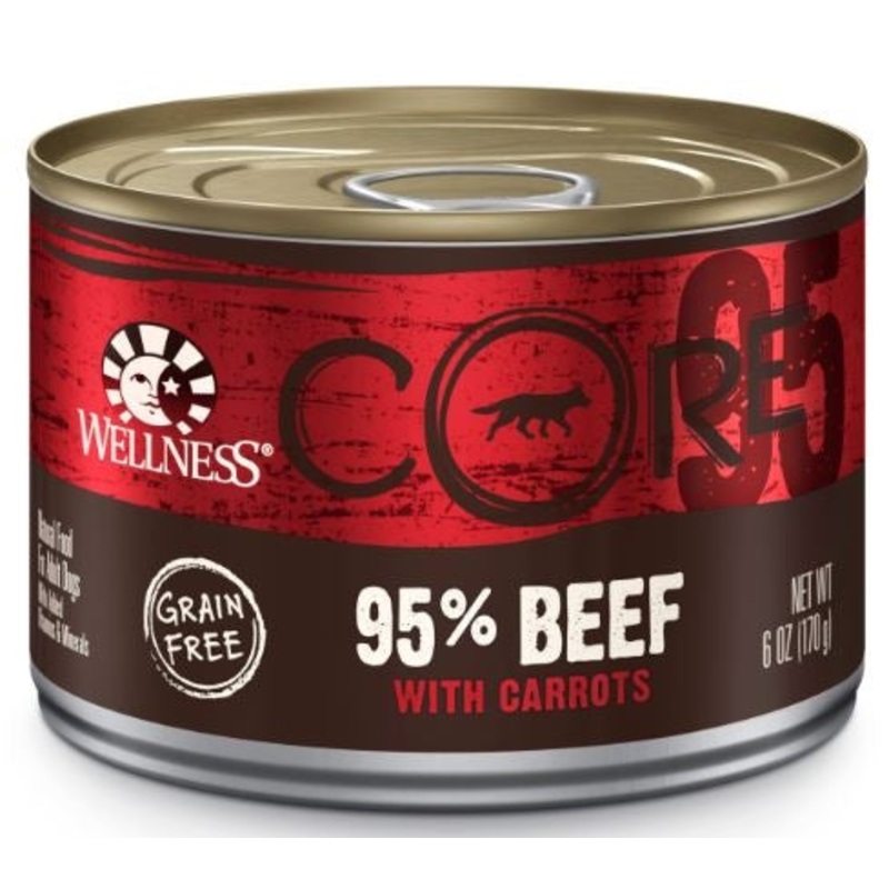 Wellness CORE Grain Free Natural 95% Beef and Carrots Recipe Wet Canned Dog Food
