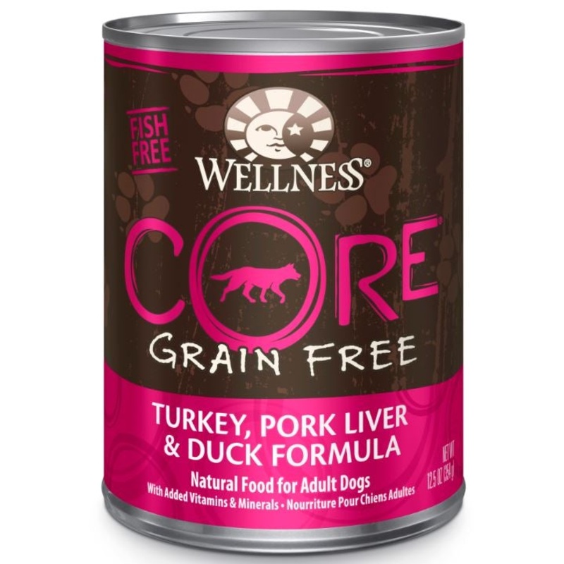 Wellness CORE Grain Free Natural Turkey, Pork Liver and Duck Recipe Wet Canned Dog Food