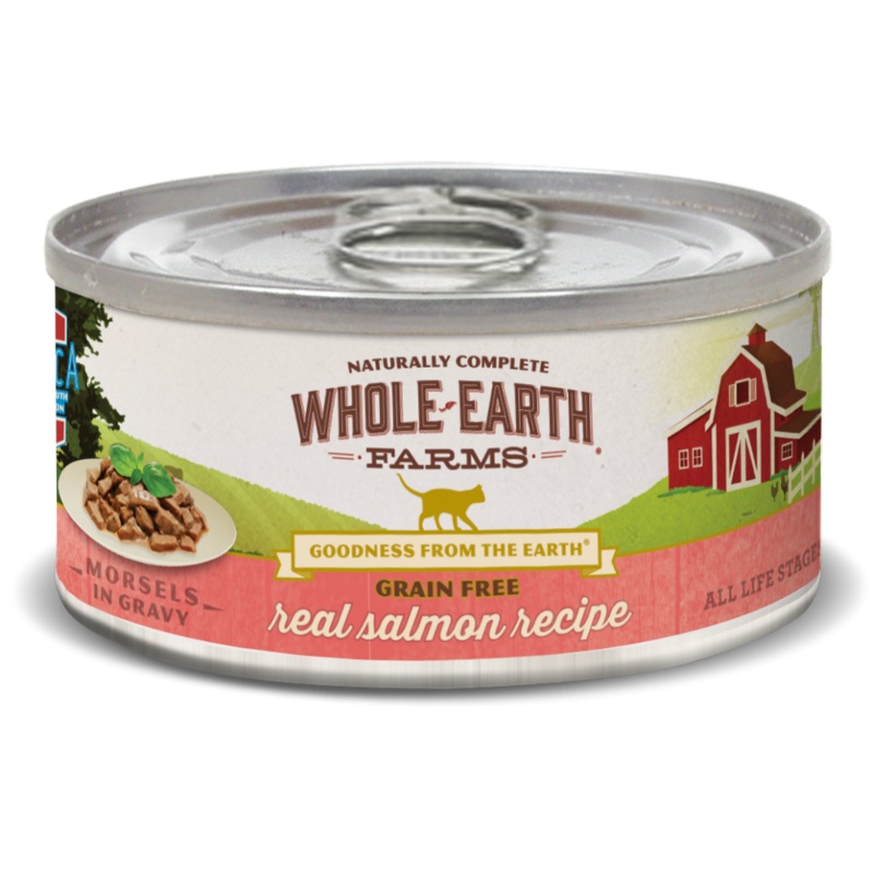 Whole Earth Farms Grain Free Salmon Morsels in Gravy Recipe Canned Cat Food
