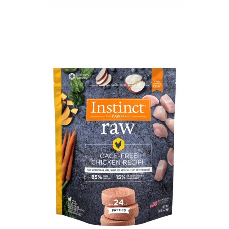 Instinct 85/15 Raw Cage Free Chicken Recipe for Dogs Patties