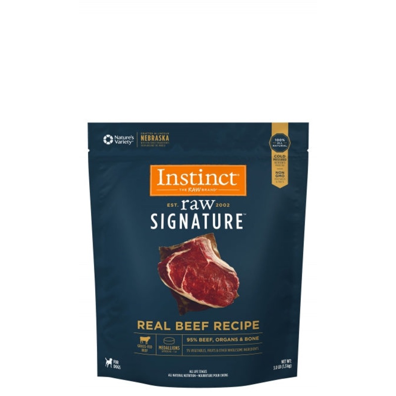 Instinct Frozen Raw Signature Real Beef Recipe for Dogs Medallions
