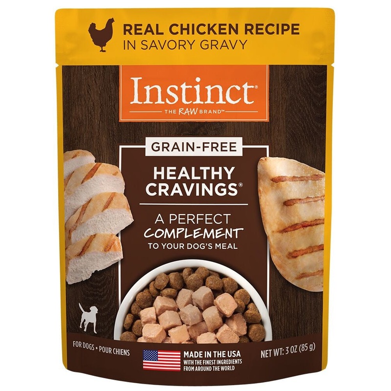 Instinct Healthy Cravings Grain Free Tender Chicken Recipe Meal Topper Pouches for Dogs