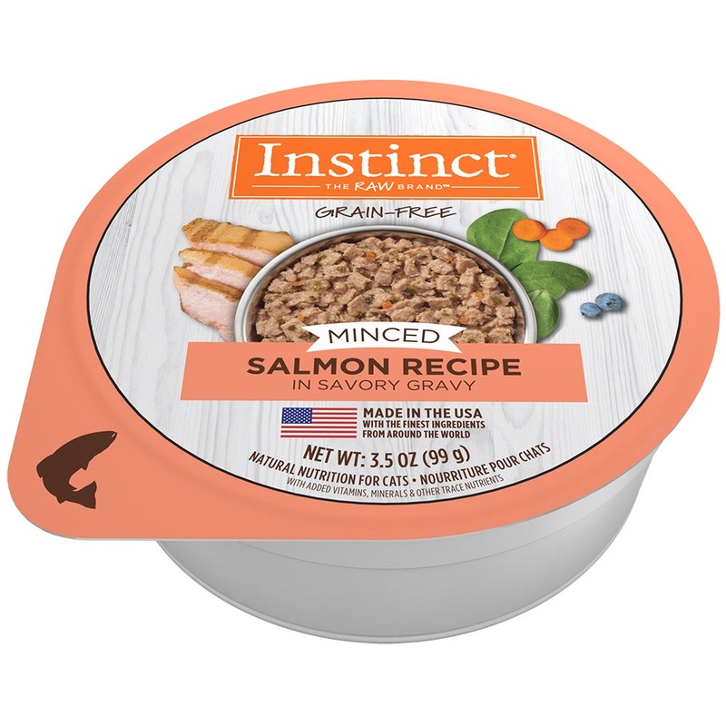 Instinct Minced Real Salmon Recipe in Savory Gravy Grain-Free Minced Wet Cat Food