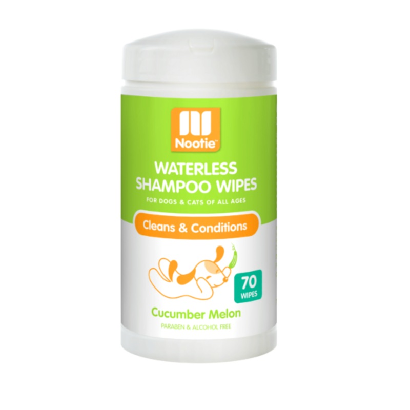 Nootie Cucumber Melon Waterless Shampoo Wipes For Dogs & Cats