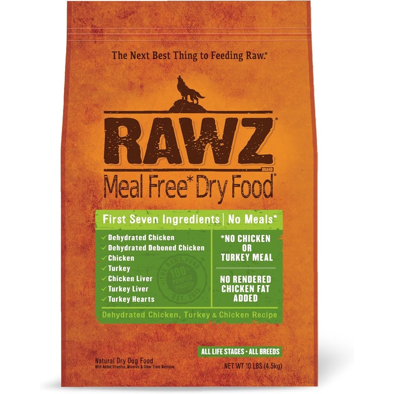RAWZ Meal Free Dehydrated Chicken, Turkey, and Chicken Dry Dog Food
