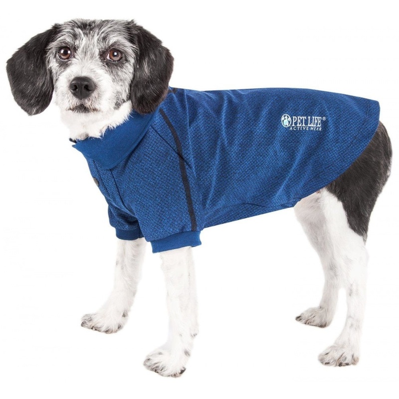 Pet Life Active Relax Stretch Fur Flexed Navy Polo Dog T-Shirt