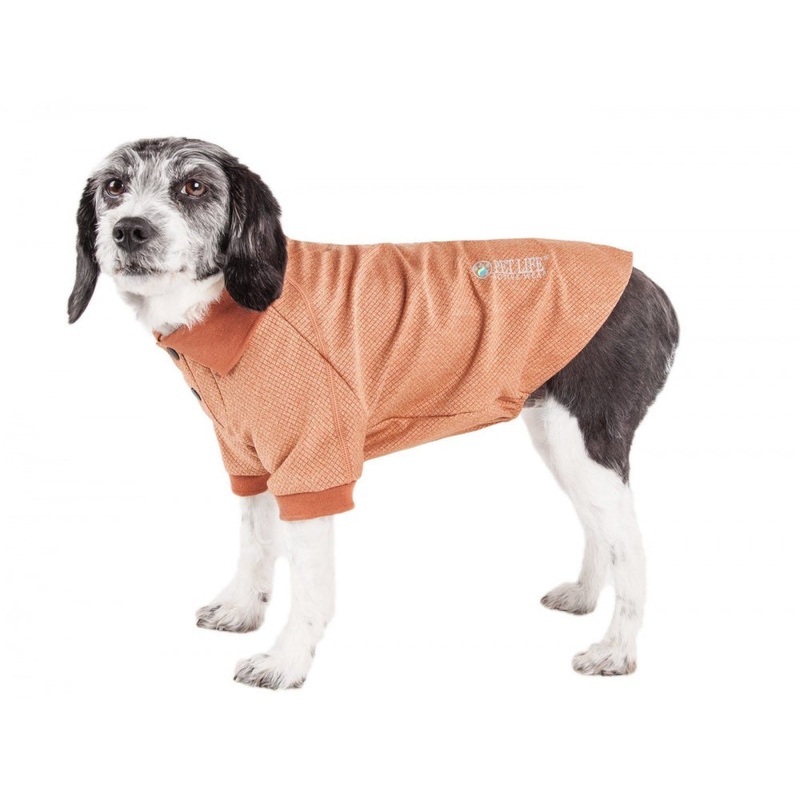 Pet Life Active Relax Stretch Fur Flexed Tan Polo Dog T-Shirt