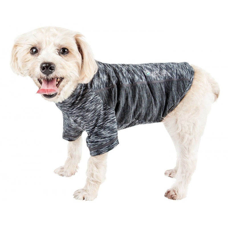 Pet Life Active Warf Speed Sporty Performance Dog T-Shirt in Heather Black