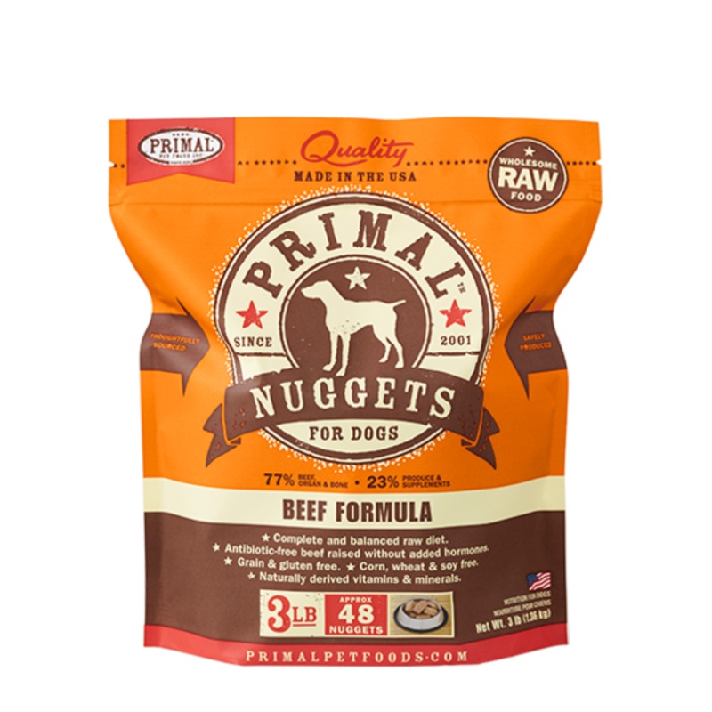 PRIMAL DOG RAW FROZEN BEEF NUGGETS