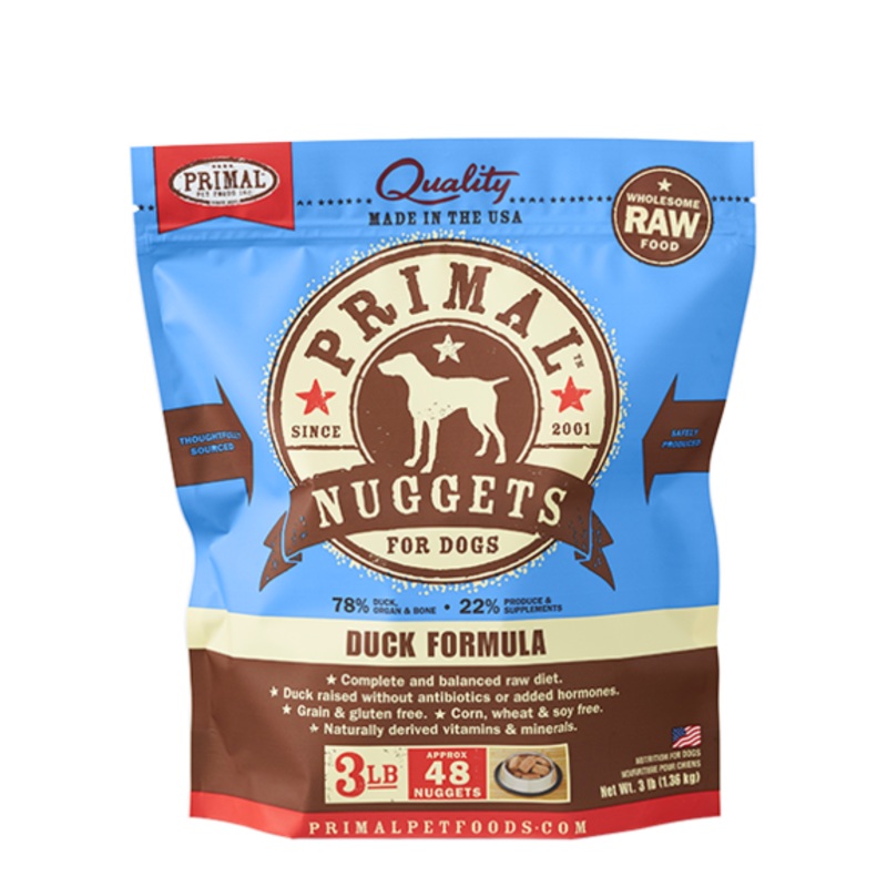 PRIMAL DOG RAW FROZEN DUCK NUGGETS
