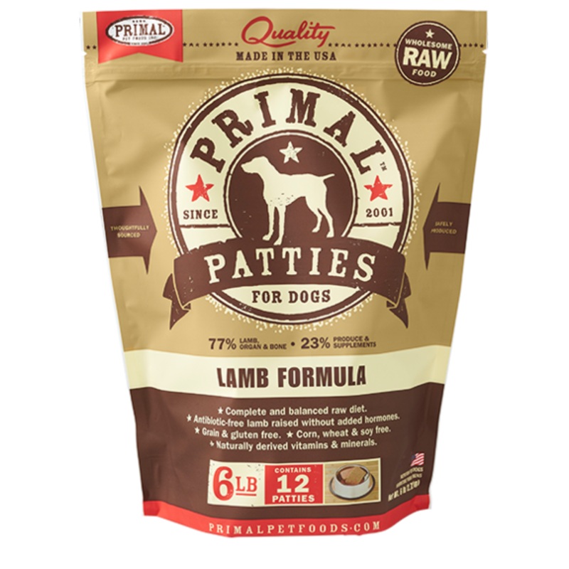 PRIMAL DOG RAW FROZEN LAMB PATTIES