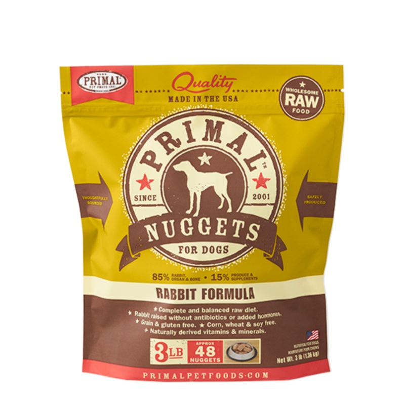 PRIMAL DOG RAW FROZEN RABBIT NUGGETS