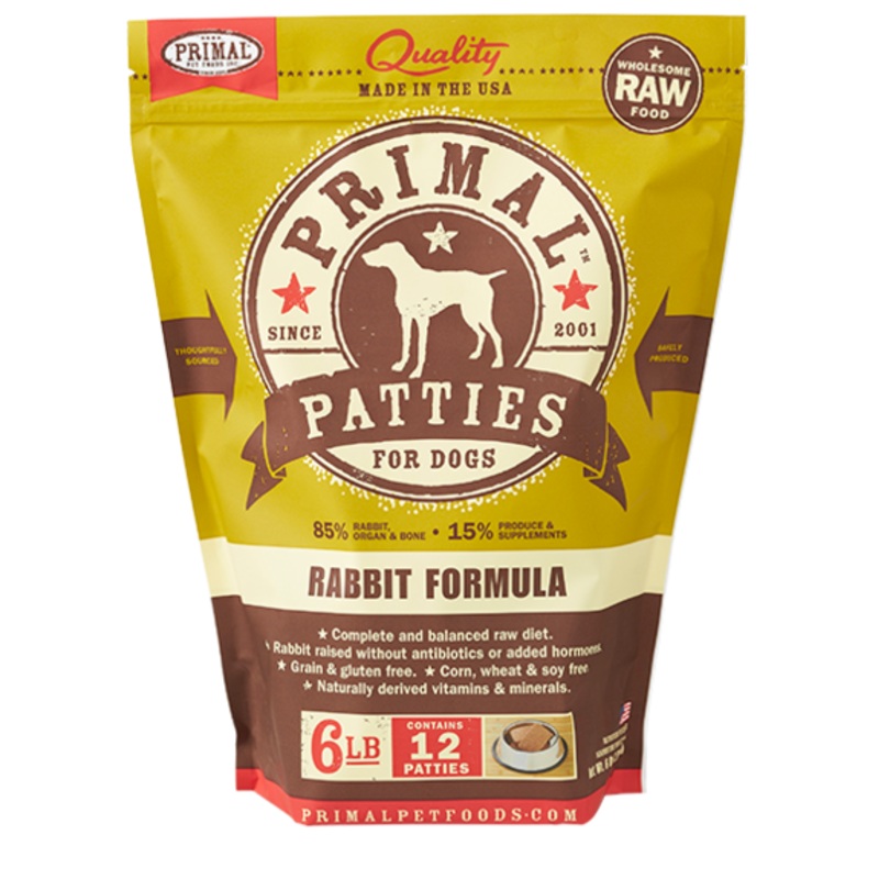 PRIMAL DOG RAW FROZEN RABBIT PATTIES