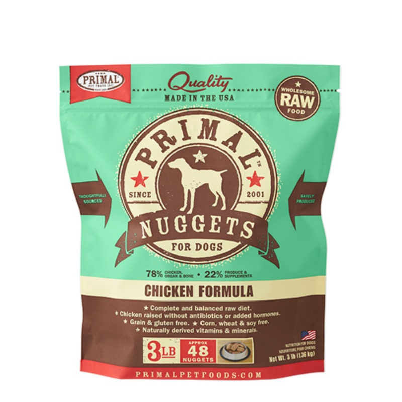 Primal Raw Frozen Canine Nuggets Chicken Formula Dog Food